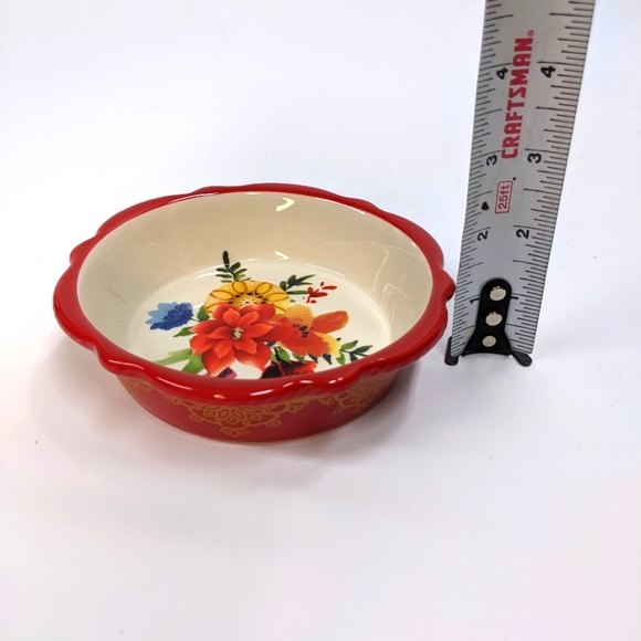 Pioneer Woman Tart/Mini Pie/Trinket Dish Bright Florals, Scallop Edge Ex… - Picture 6 of 6